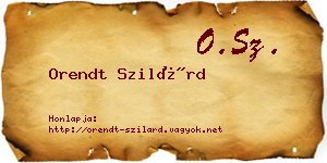 Orendt Szilárd névjegykártya