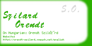 szilard orendt business card
